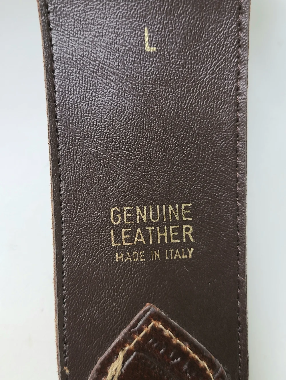 Express Compagnie Internationale Made In Italy Croc Print Vintage Leather Belt